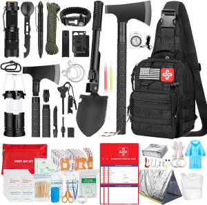 Survival Kit, 262Pcs Survival Gear and Supplies with First Aid Kit